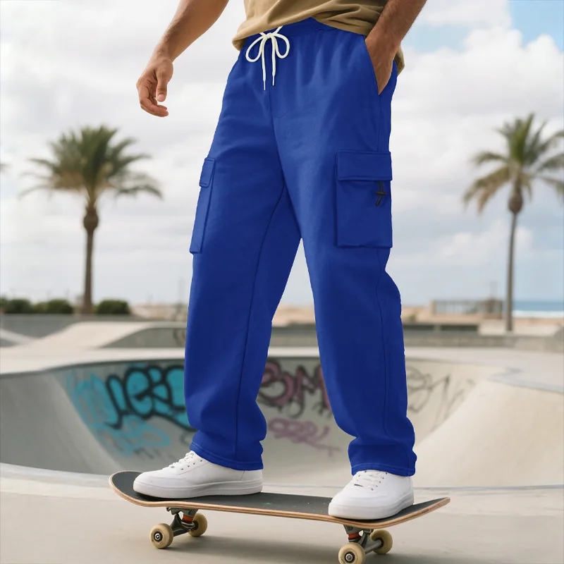 

Американские уличные мужские повседневные свободные брюки-карго в стиле хип-хоп High Street с несколькими карманами