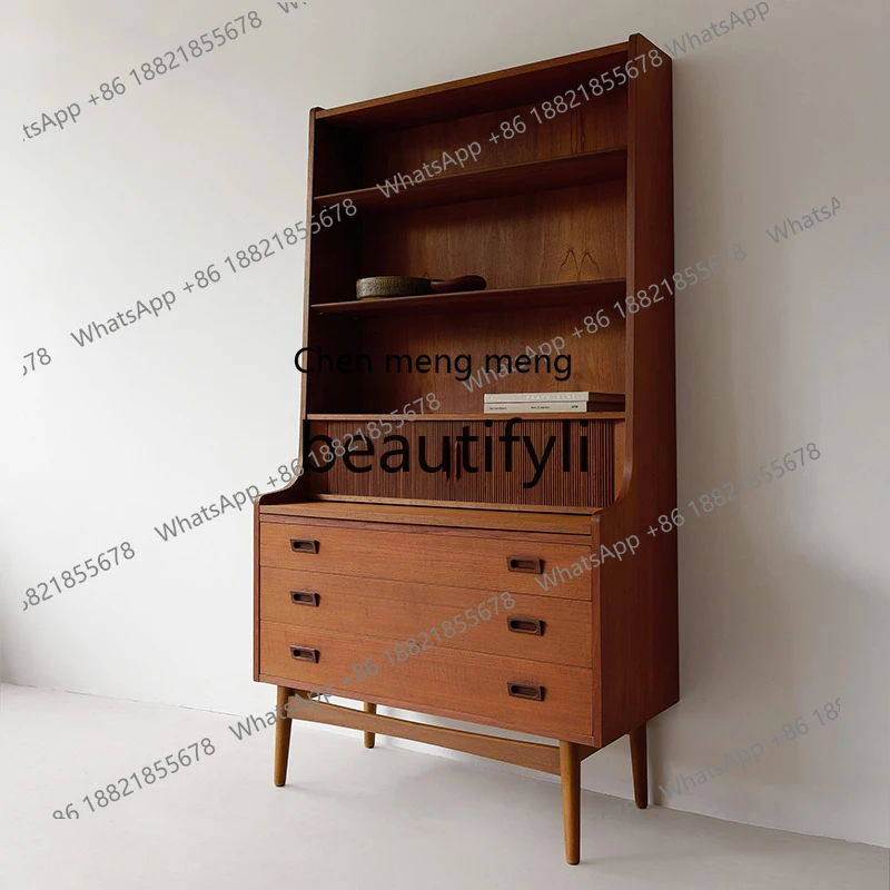 Log bookcase, furniture high cabinet, desk, study, storage drawer, chest of drawers  R