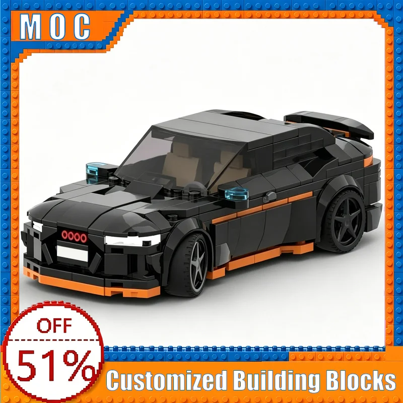 

352 Parts Black Audi RS7 With Orange Accents Building Blocks Model Assembly Educational Toy Creative Collection Birthday Gifts
