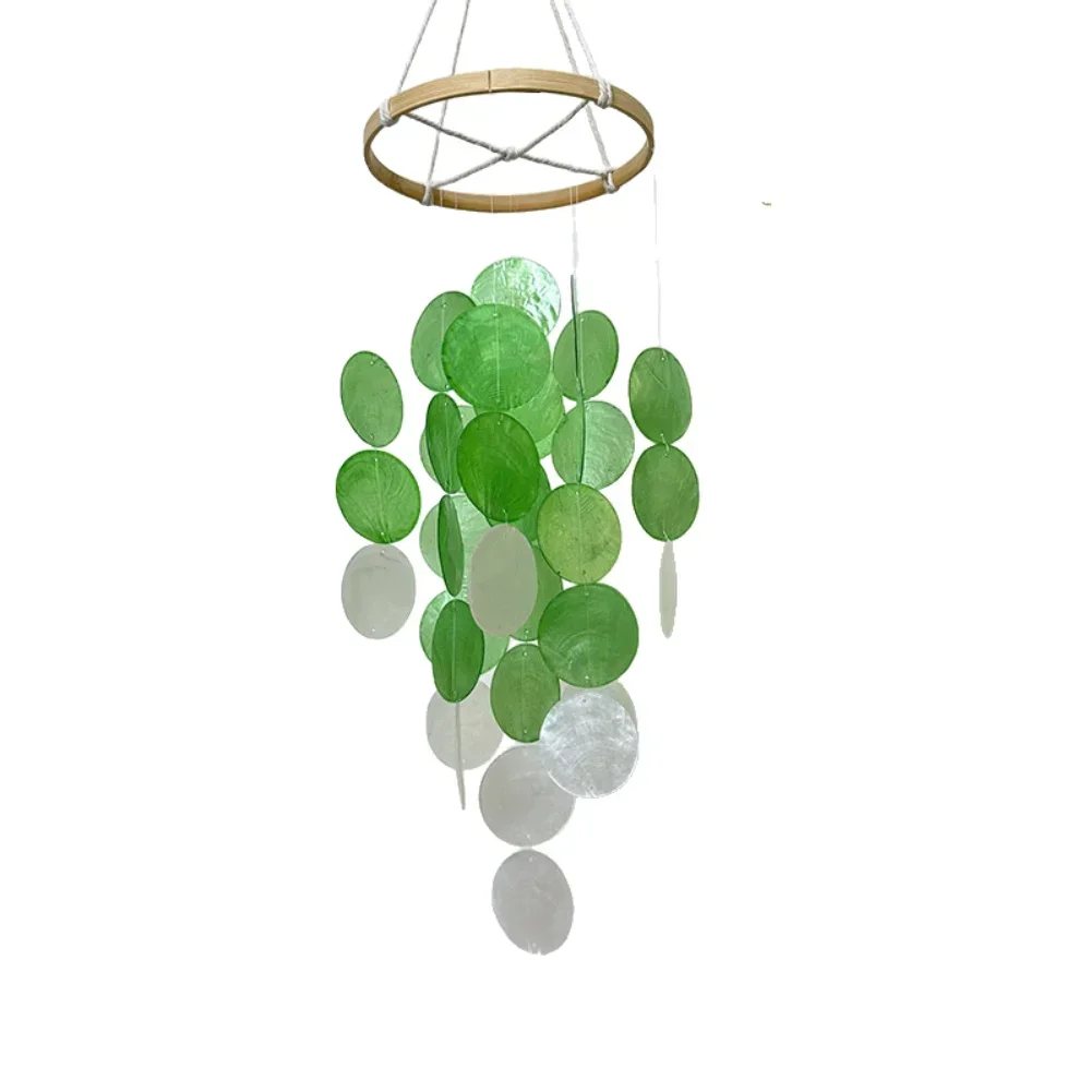 Handmade Bohemian Shell Wind Chime With Pearlescent Accents For Relaxation And Harmony In Gardens Patios And Indoor Spaces