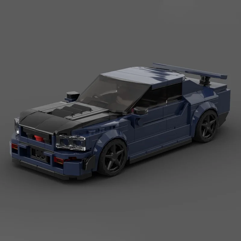 375pcs MOC GTR R34 City Champions Model Building Blocks Toy Birthday Assemble Creative Education Idea DIY Display Collection 3D