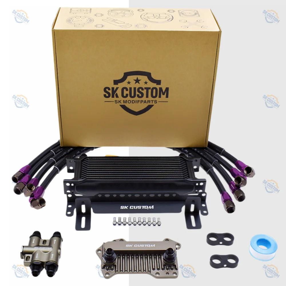 SK CUSTOM Thermostatic Engine Oil Cooler Radiator For Mercedes M264 Aluminum engine Oil Cooler Kit