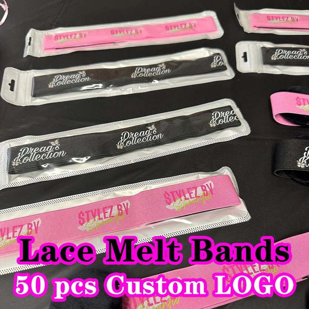 Wholesale Custom Logo Hair Bands Edge Melt Band For Lace Wigs Elastic Band With Logo