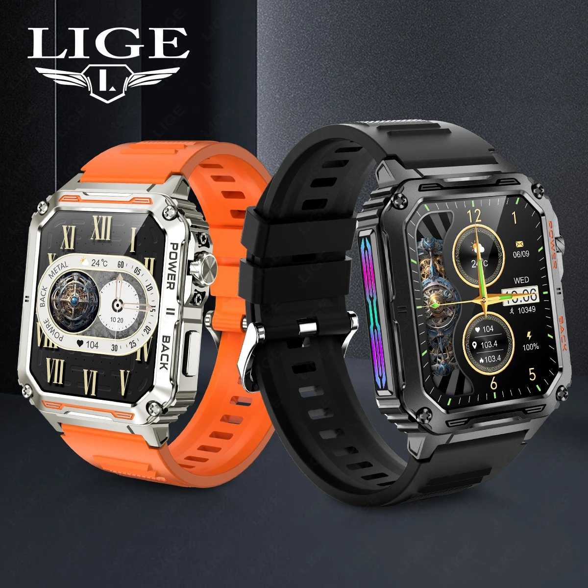 LIGE Smart Sports Watch 1.91 Inch Men Waterproof Smart Watch Women Fashion Trend Bluetooth Call Smartwatch 2024 New For Xiaomi