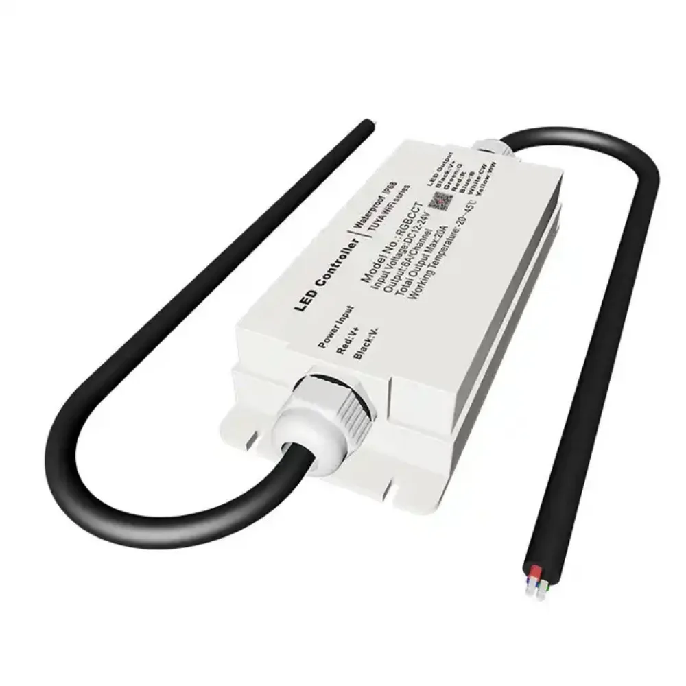 Imagem -04 - Controle Inteligente Wifi Led Rgbcw 12v 24v Ip68 Tuya Rgb Cct em Controlador à Prova Dágua para Smd 5050 Led Neon Strip