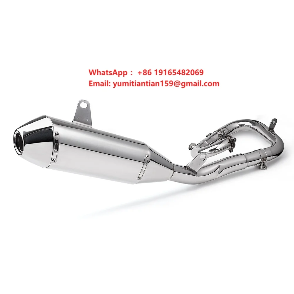 New Stainless Steel Silver Full Rear Exhaust System Non-destructive Direct Fit Retrofit/Upgrade Motorcycle Exhaust Pipe Ymaha