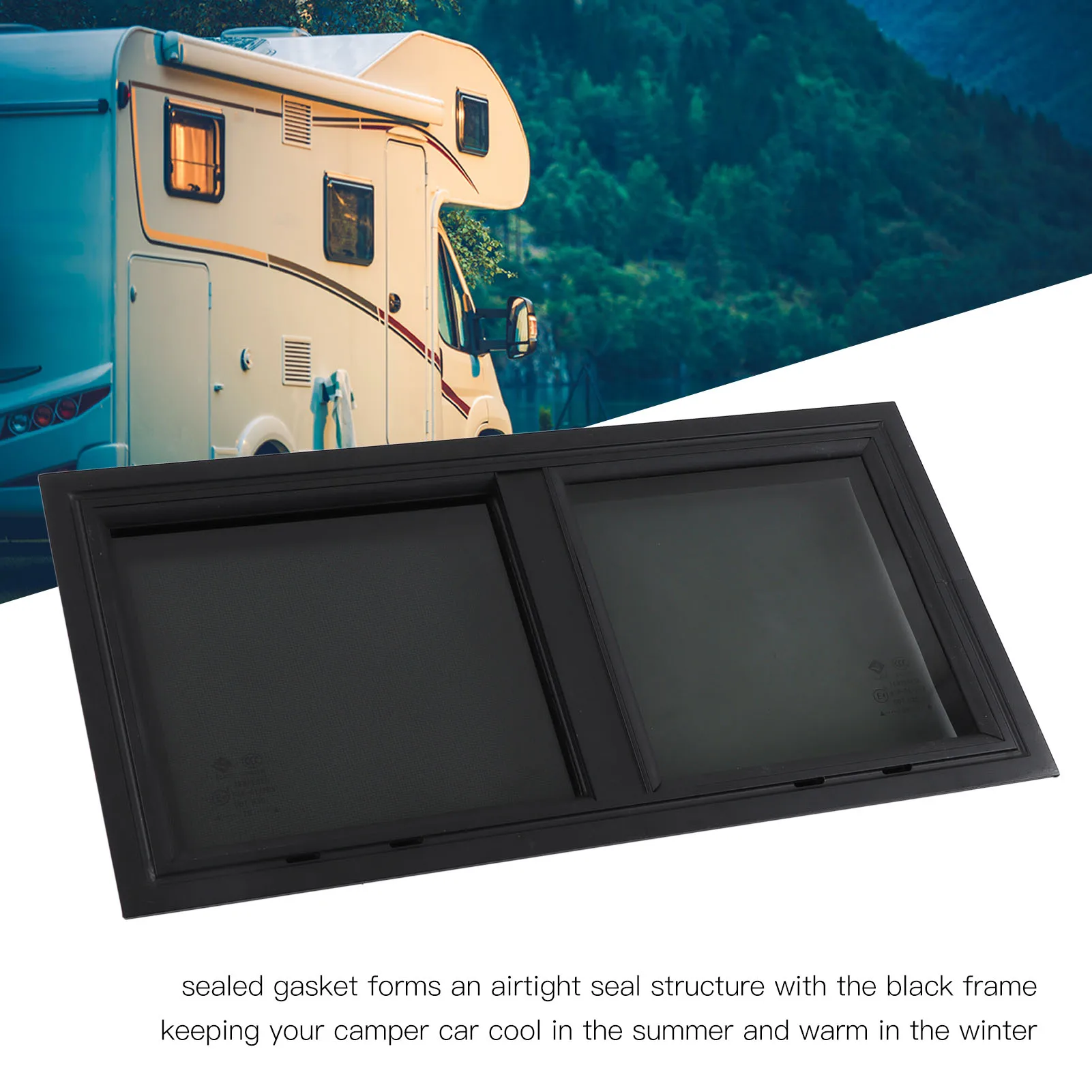 

RV Window RV Privacy Screen Window RV Window Horizontal Vertical Slid with Privacy Screen Insect Nets for 550x260mm Window Size