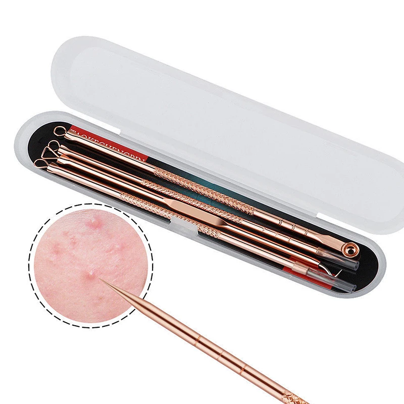 4pcs/set Facial Pore Cleaner Extractor Face Skin Care Tools Blackhead Comedone Pimple Belmish Acne Remover Needles