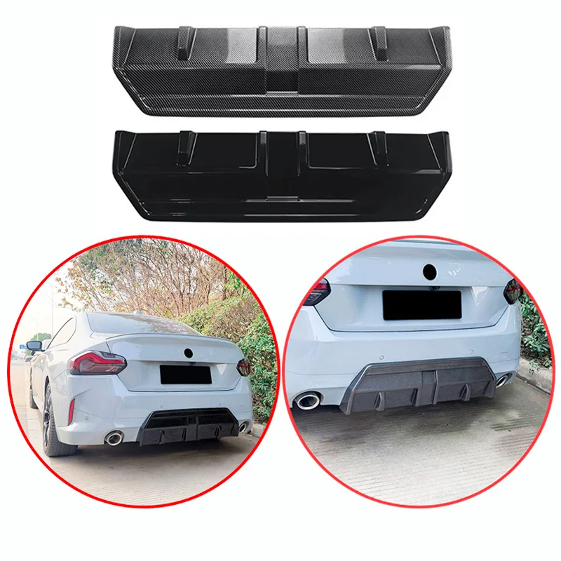 

For BMW 2 Series Coupe G42 Sport Style Car Rear Bumper Lip Spoiler High Quality ABS Glossy Black Carbon Fiber Look Body Kit