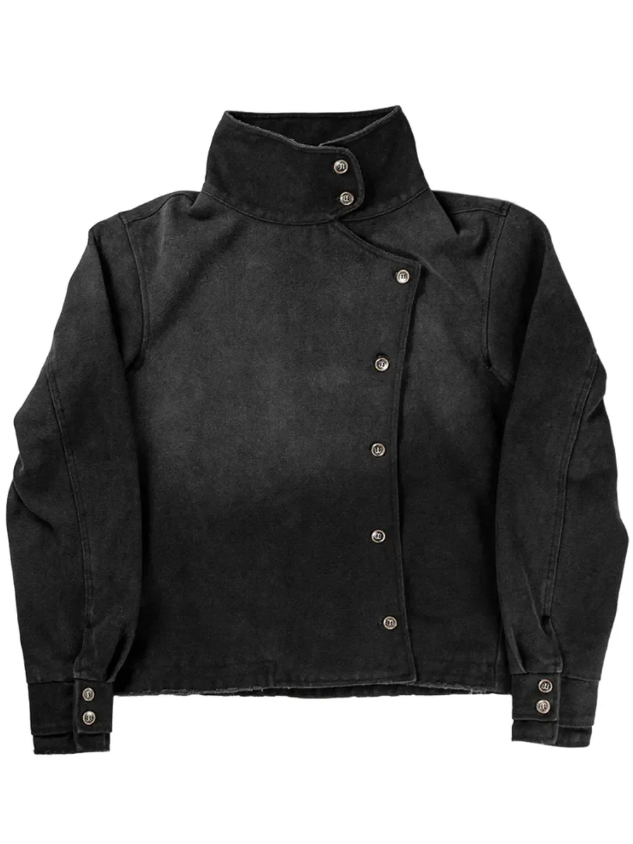 Soulgallery Heavy Industry Washed Slash Breasted, Slim Fit Vintage Fencing Jacket