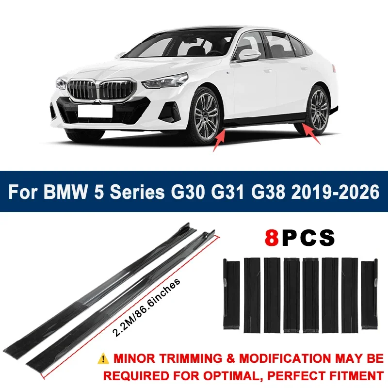 

Aerodynamic 2.2m Sectional Side Skirt Extension Lips Racing Side Spoiler For BMW 5 Series G30 G31 G38 19-26 Sport Upgrade Kit