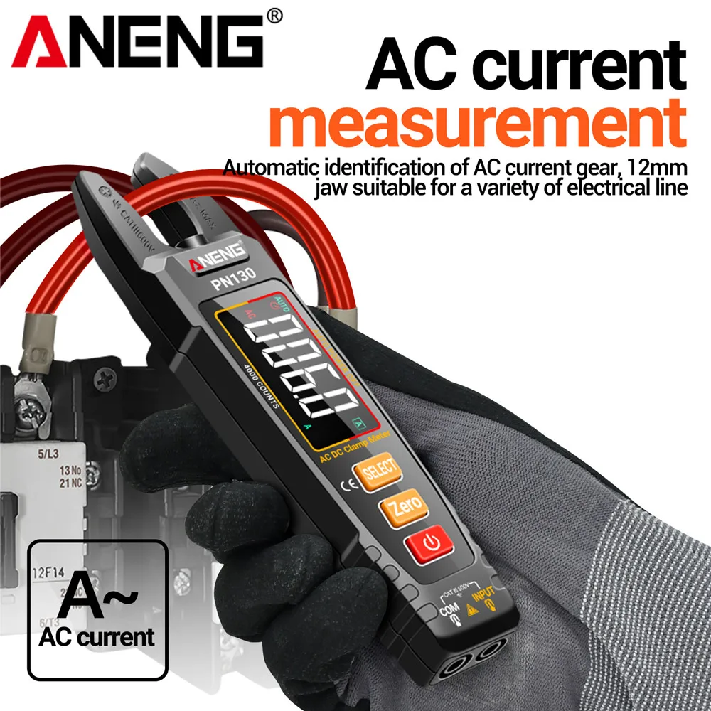 ANENG PN130 Smart Multimeter Clamp Meter 4000 Counts Multifunctional AC/DC Voltage Current Capacitance Resistance Testers