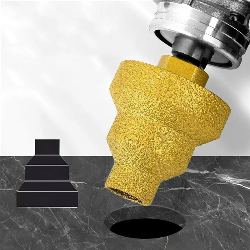 

ABBP-2Pcs Diamond Core Drill Bit,20-35-50Mm Chamfer Multi-Layer Conical Hole Opener,Diamond Step Drill Bit With Shank