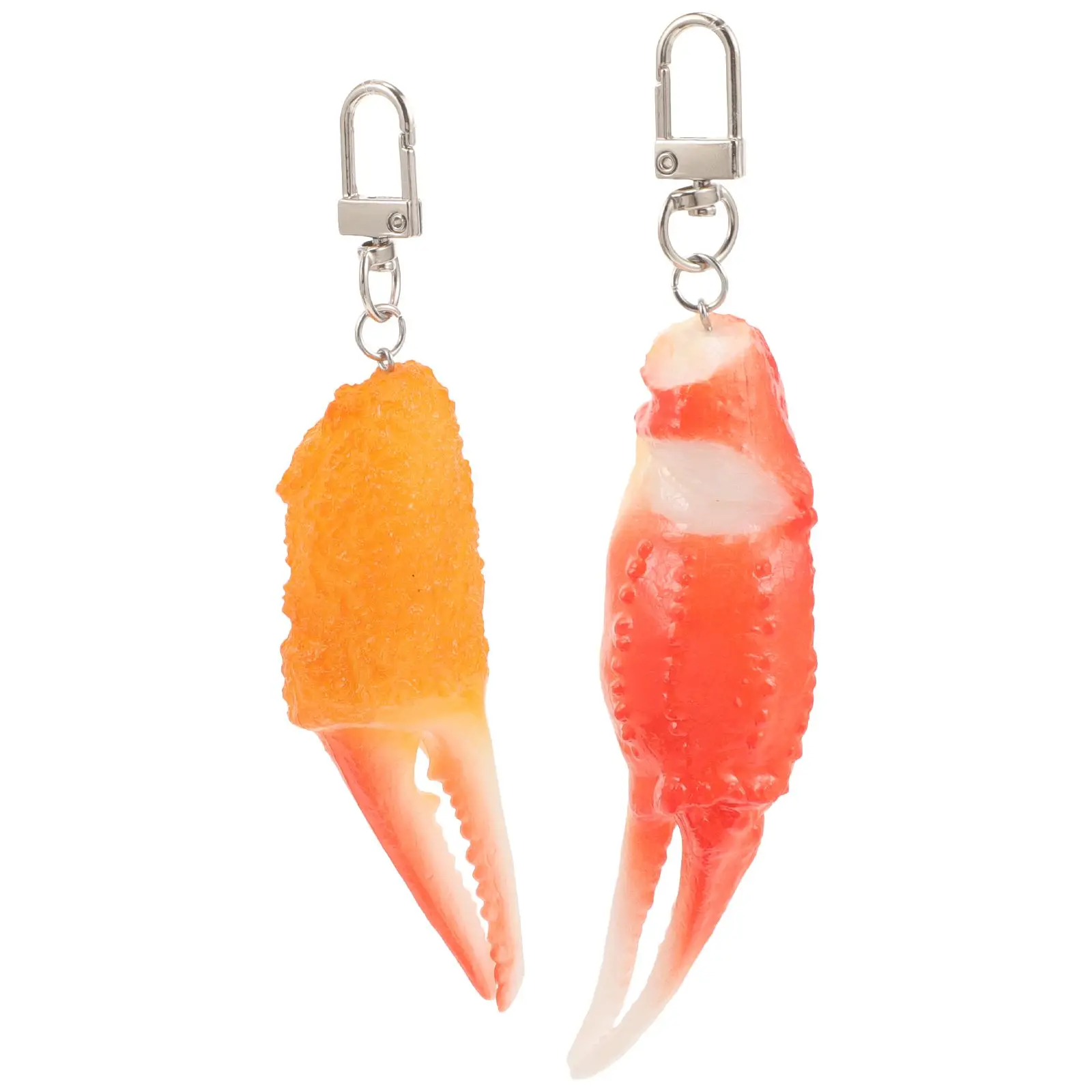 

2Pcs Simulation Food Keychains Women Cute Crab Claw PVC Accessories Kawaii Key Ring for Keys Wallet Car Keychains Bulk