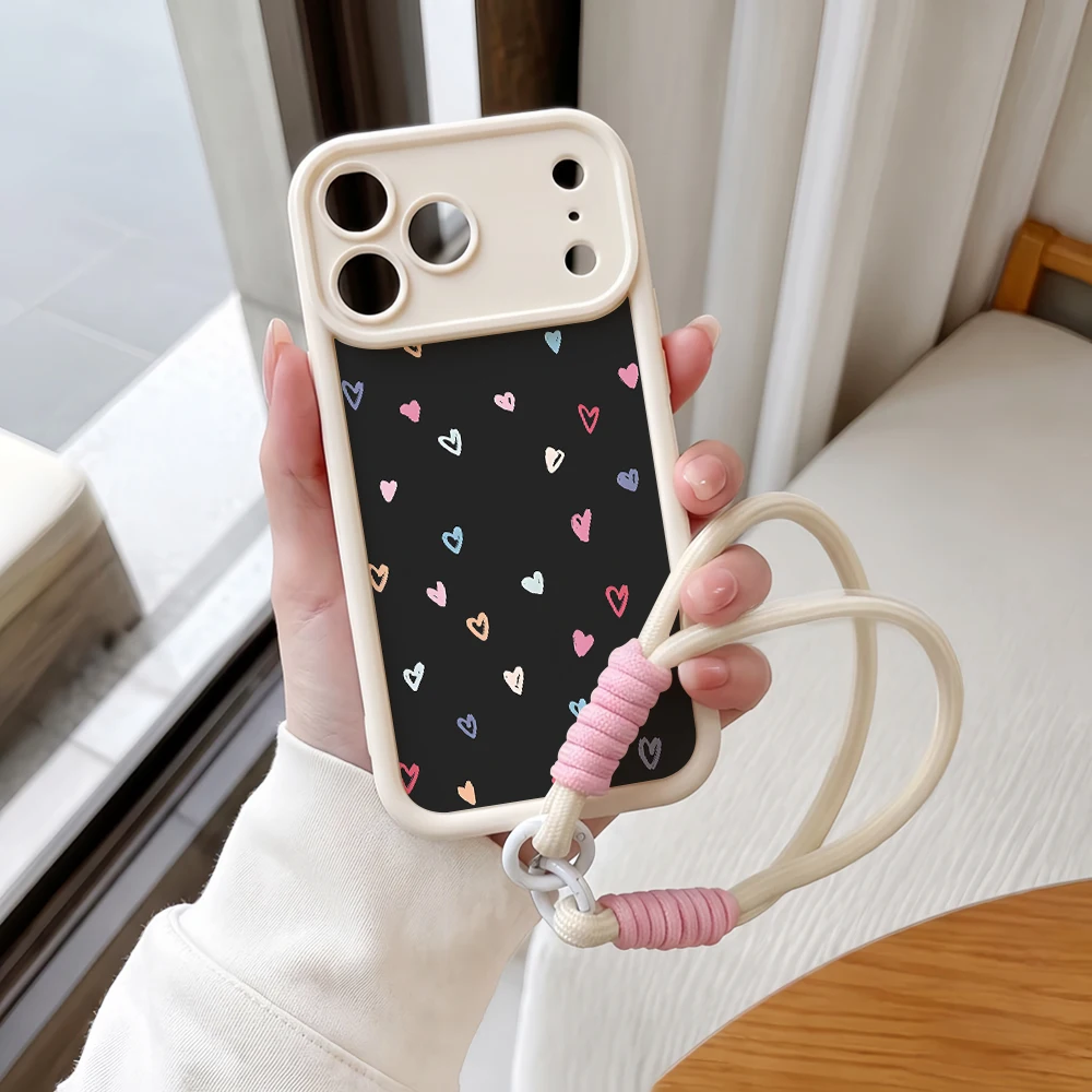 Macaron Herz Lanyard Handyhülle für Samsung Galaxy Note 20 S25 S26 Plus S24 S23 FE S25 S24 Ultra A57 A55 A07 5G Silikonhülle – Detail 4