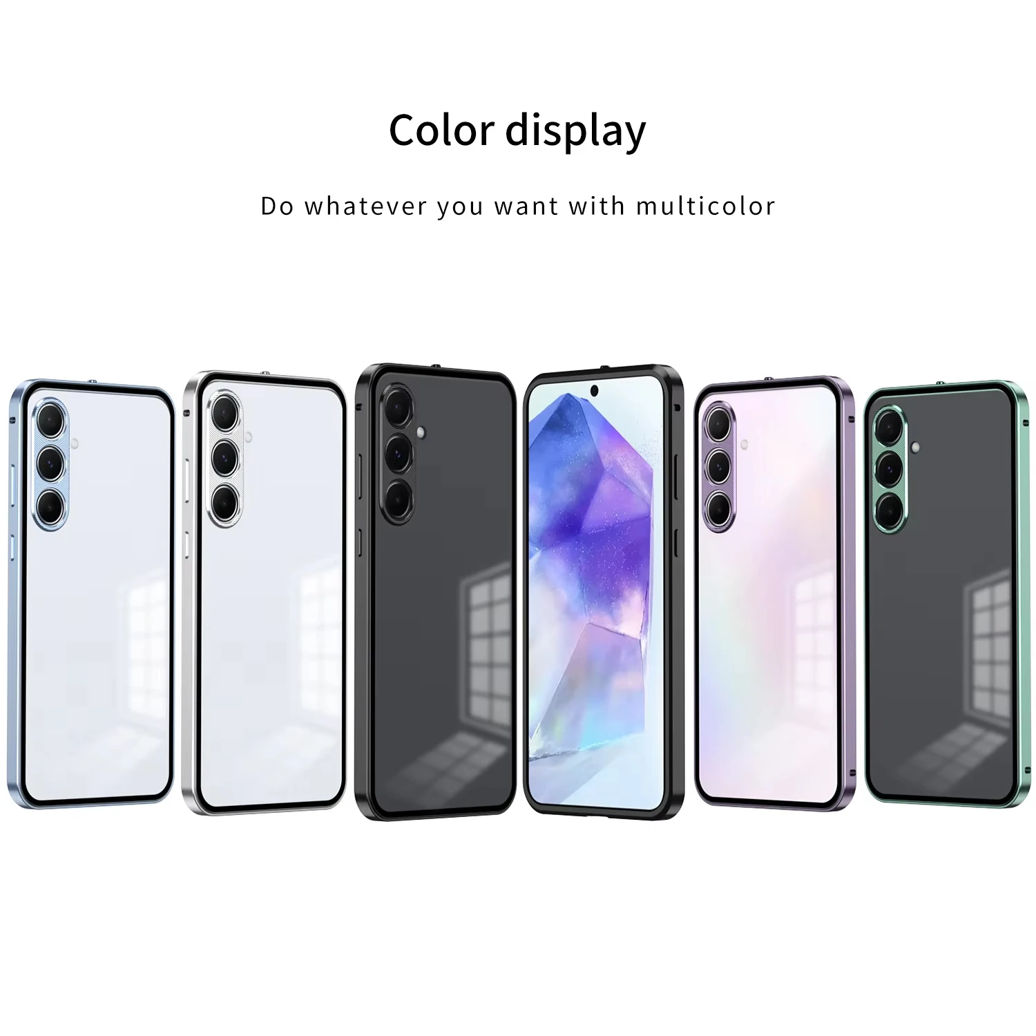 

Aluminium Alloy Case For Samsung Galaxy A55 A54 A35 A25 S23 FE Elastic Buckle Frosted Semi Transparent Metal Camera Protection