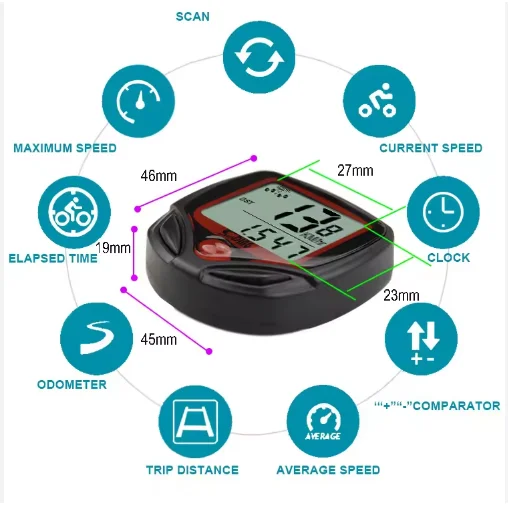 Bike Speed Meter Waterproof Bike Monitor E-bike Speedometer