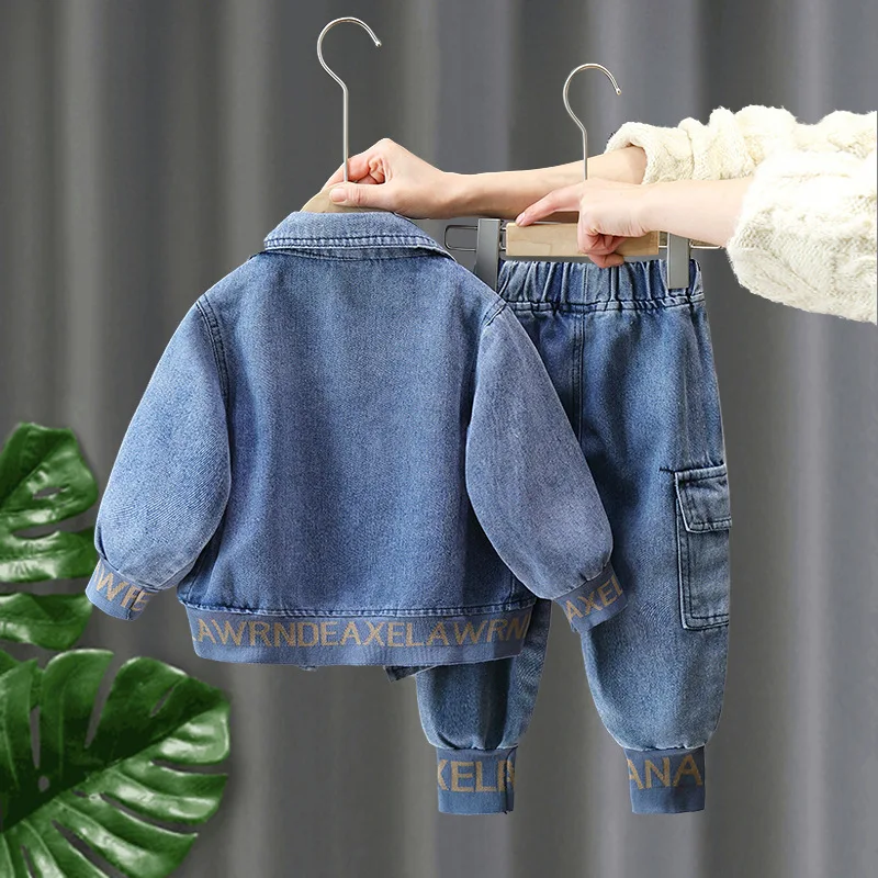 2023 New Children\'s Clothing Boy Spring Suit Korean Children\'s Denim Suit 2pcs Sets Of Autumn Children Clothes 1-6 Years