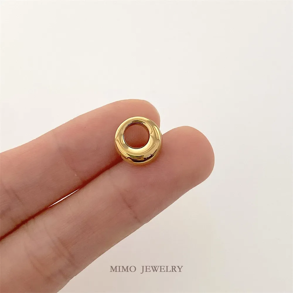 

Titanium Steel Gold-plated Simple Circular Ring Pendant Necklace Ins Wind Collarbone Chain DIY Handmade Accessories M-112