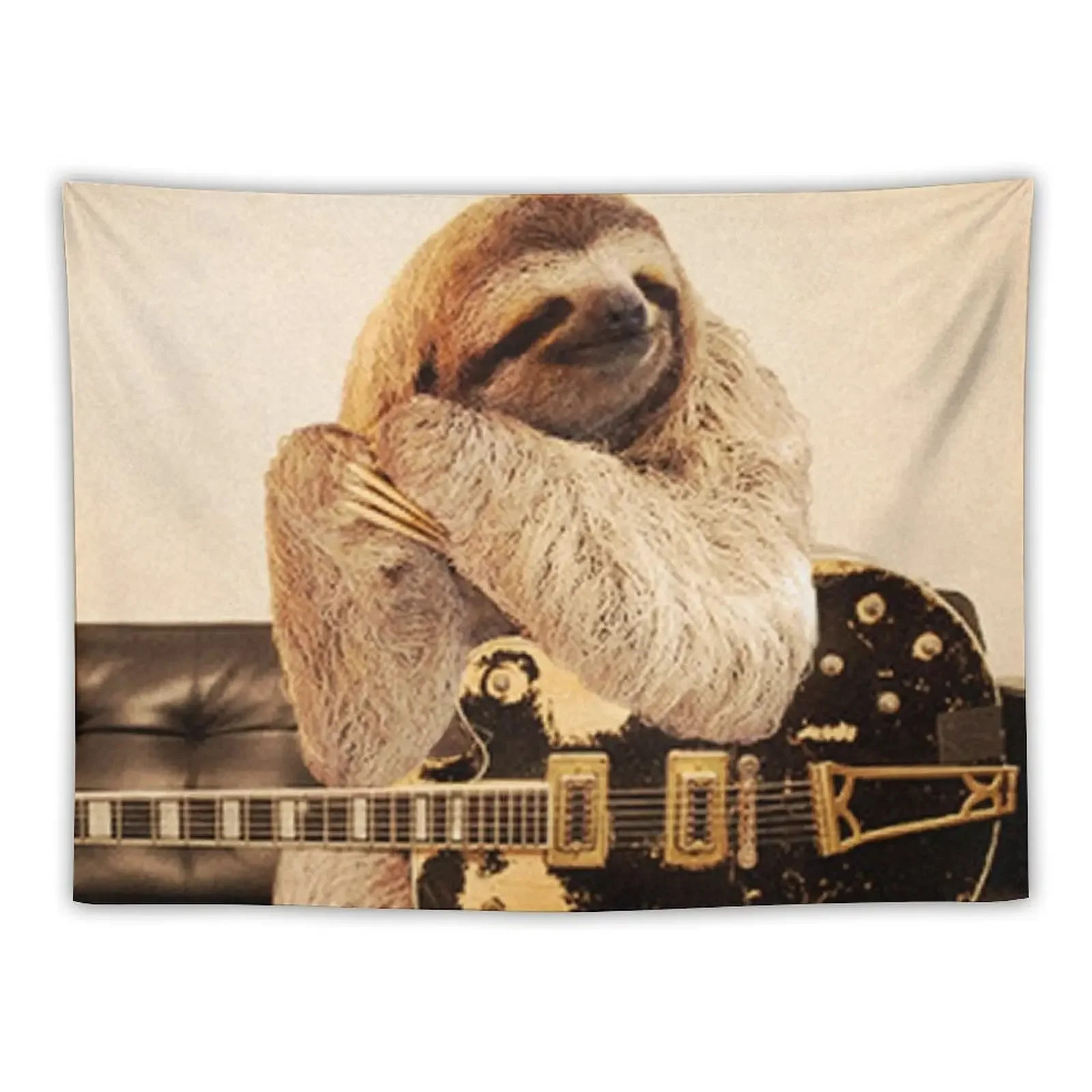 

Rock Star Sloth - Print / Home Decor / Wall Art / Poster Gift Birthday Sloth Lover Gift Animal print Canvas Pri Tapestry