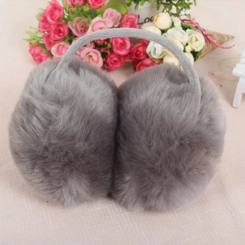 Autumn Winter Earmuffs Women Men Ear Warmer Protection Plush Solid Color Adjustable Foldable Ear Muffs Earflap Earmuffs Eartips