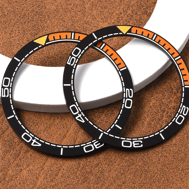 HEIMDALLR 31.5-38mm Ceramic Bezel Insert fit skx007/009 6105 For NH35 NH36 Automatic Movement Dive Watch Watch orange Luminous