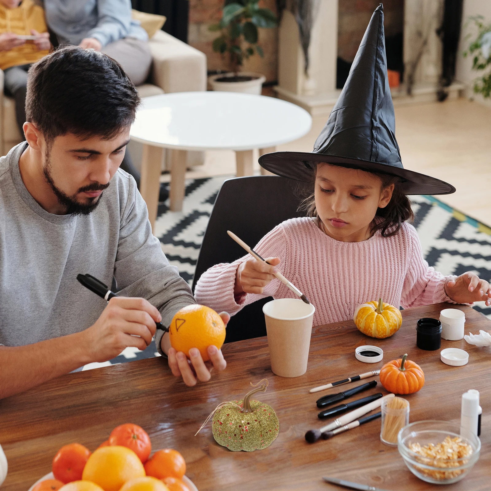 

6Pcs Artificial Glitter Foam Pumpkins Halloween Decoration Small Mini Pumpkins for Fall Table Centerpieces Harvest Party Decor