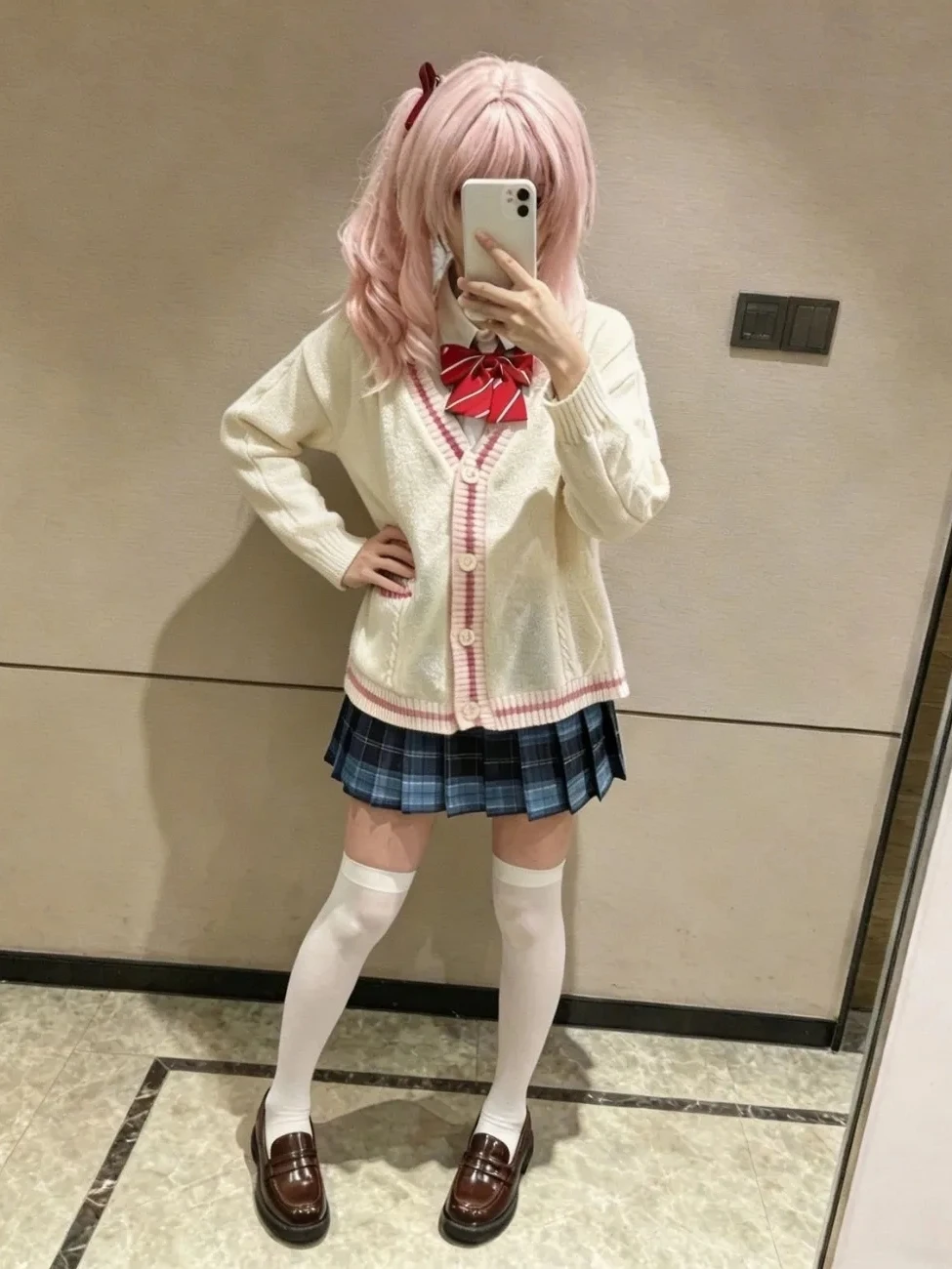 World Plan Pjsk Cos Open Cardigan Knitted Sweater Layering Jk Uniform Skirt School Uniform Set Women's Summer Fashion