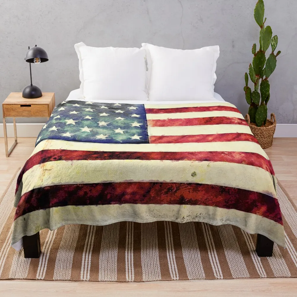 

Vintage American Flag Throw Blanket Retros blankets and throws Fluffy Shaggy for babies Blankets