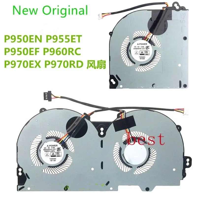 New Original Cooling Fan Cooler FOR Clevo P950EN P955RT3/ET1/ET3 P960RN/RF/RD /RC P970RN /RF /RD /RC BS5205HS-U3Z