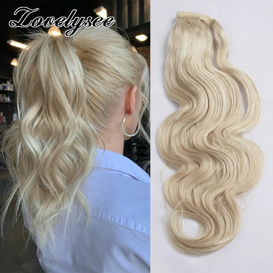 Body Wave Ponytail Human Hair Extensions Brazilian Real Human Hair For Women Ombre Color Ponytail Extensions Clip Ins Hairpieces