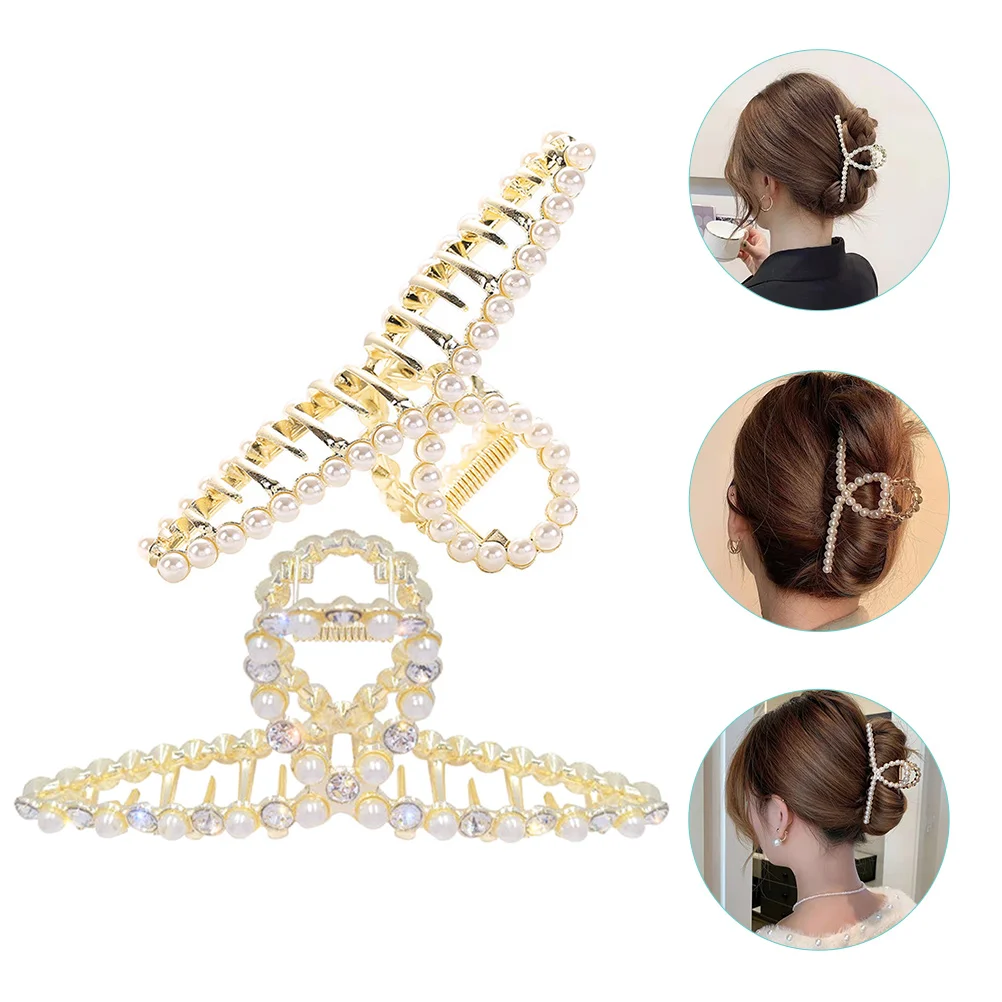 

2pcs Clip Elegant Claw Clips for Women Hair Claw Clips Girls Alloy Durable Stylish Barrettes Hair Accessories