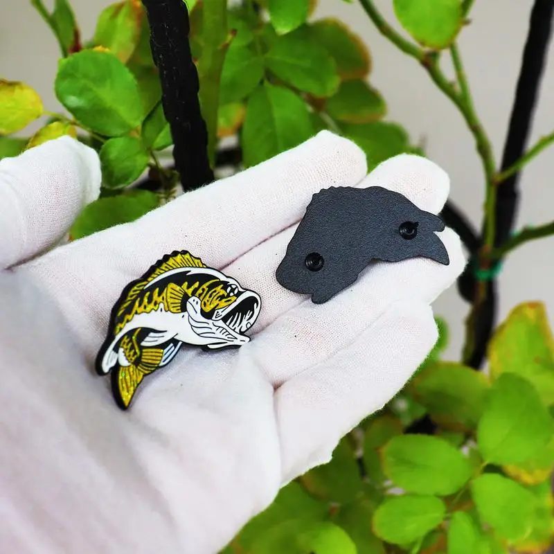 Badge Hat Pin Fish Shaped Enamel Brooch Vibrant Paint Color Decorative Jewelry For Jackets Shirts Clothes Bags And Lapels