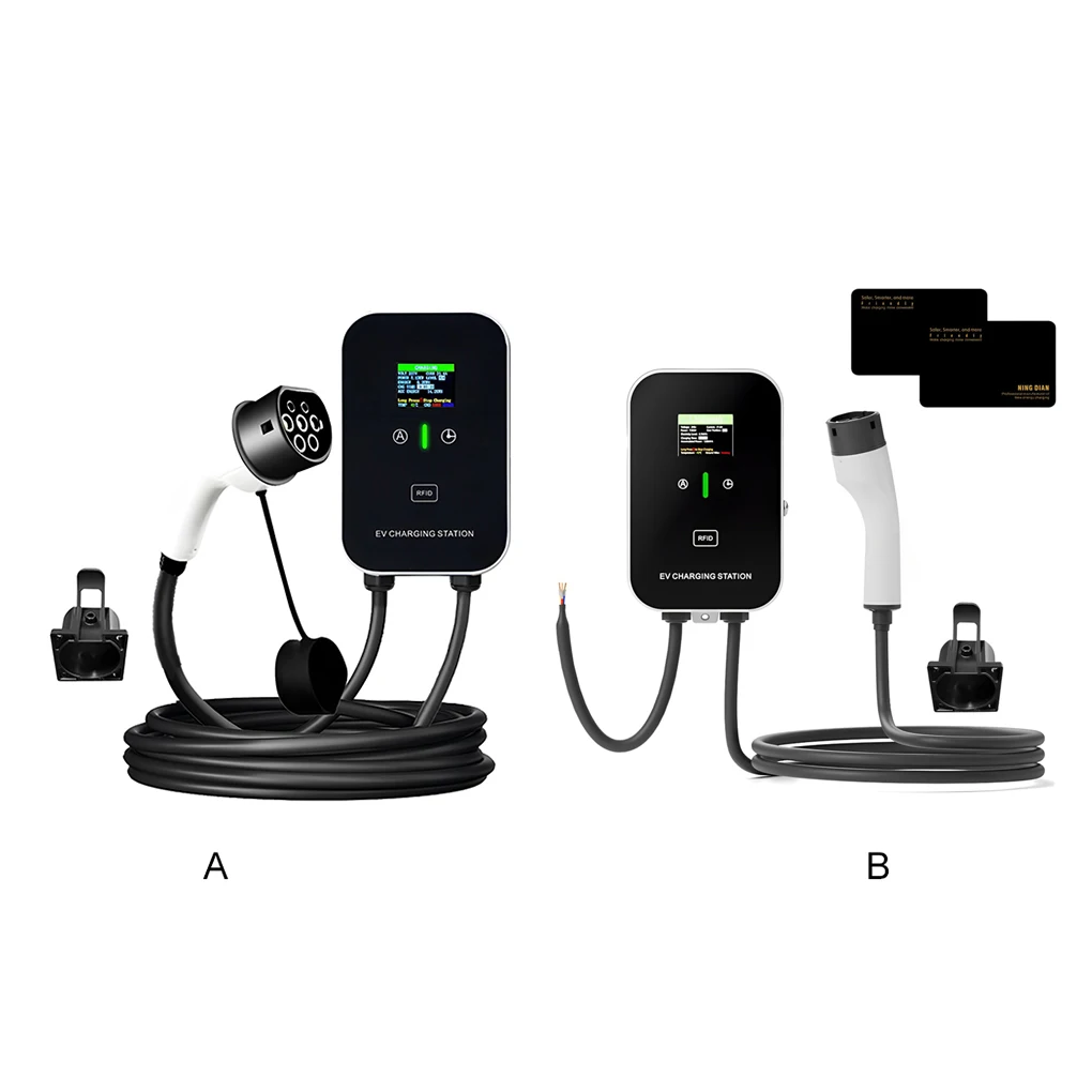 

EV Wallbox 5M 7KW 32A Автомобильный домашний EV Wallbox Зарядная станция Электрический автомобиль EV Wallbox с цветным экраном кабеля 5 м + 2 карты