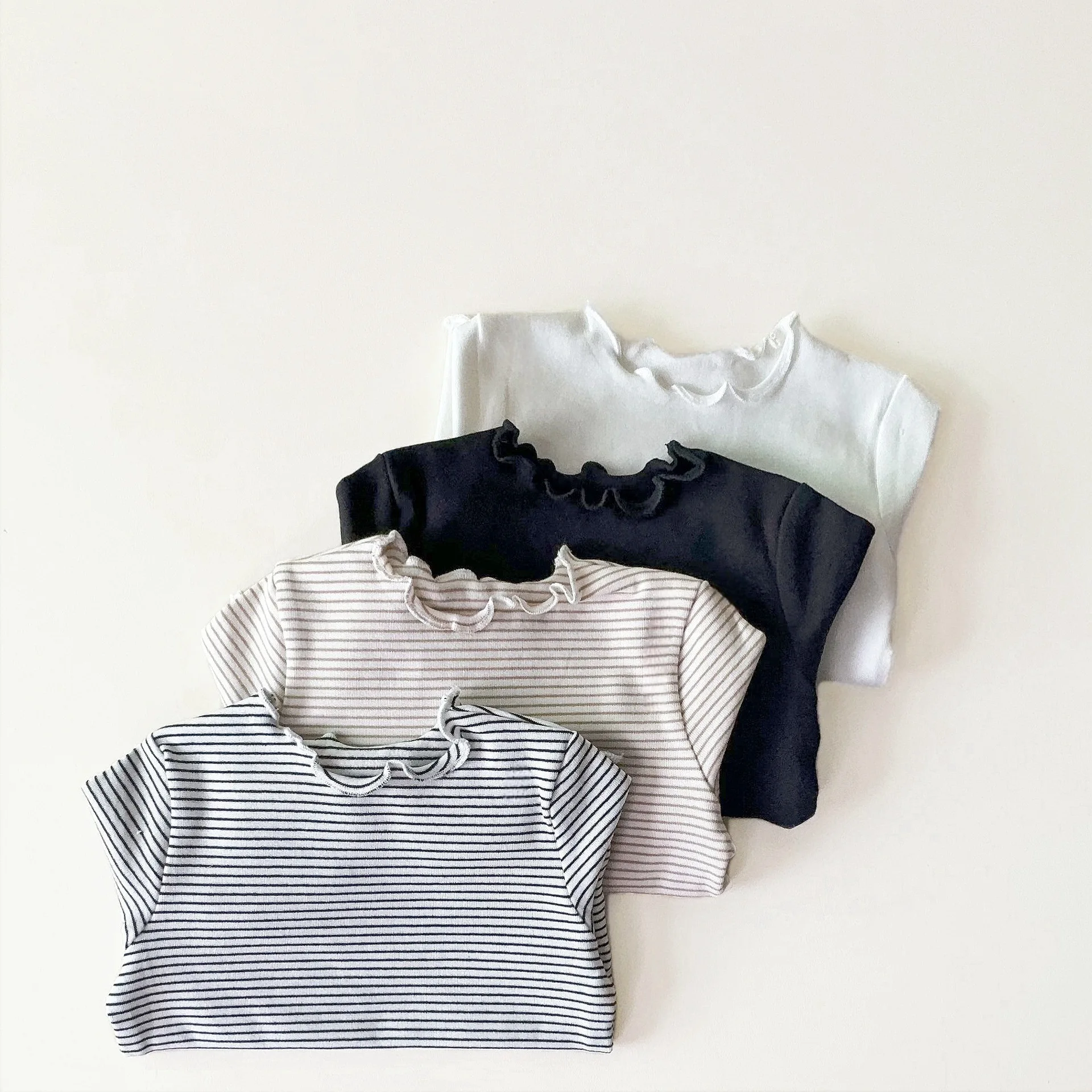 

2025 Autumn New Girls Bottoming Shirts Children Long Sleeve T Shirts Baby Girl Striped Tops Infant Cotton T Shirts Kids Clothes