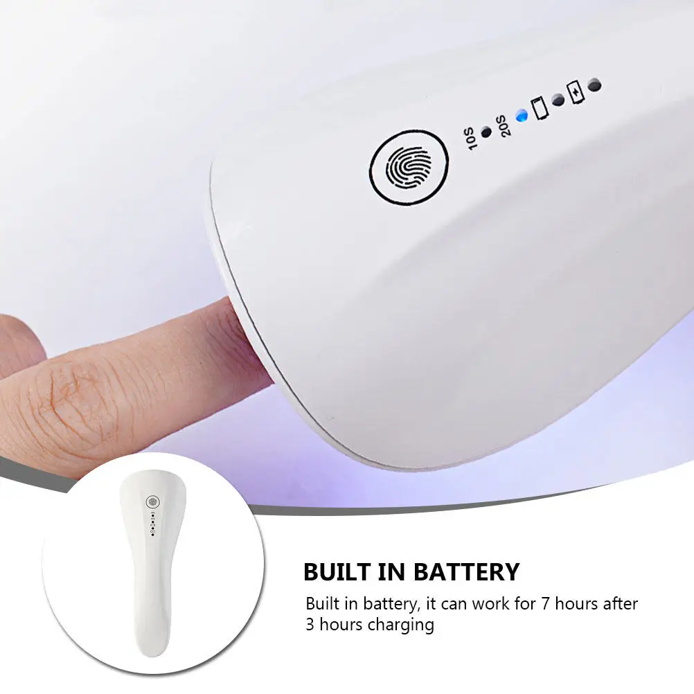 

Перезаряжаемая портативная сушилка для ногтей с двойной УФ-LED лампой 365 нм и 405 нм для быстрой сушки гель-лака, портативная лампа для маникюра