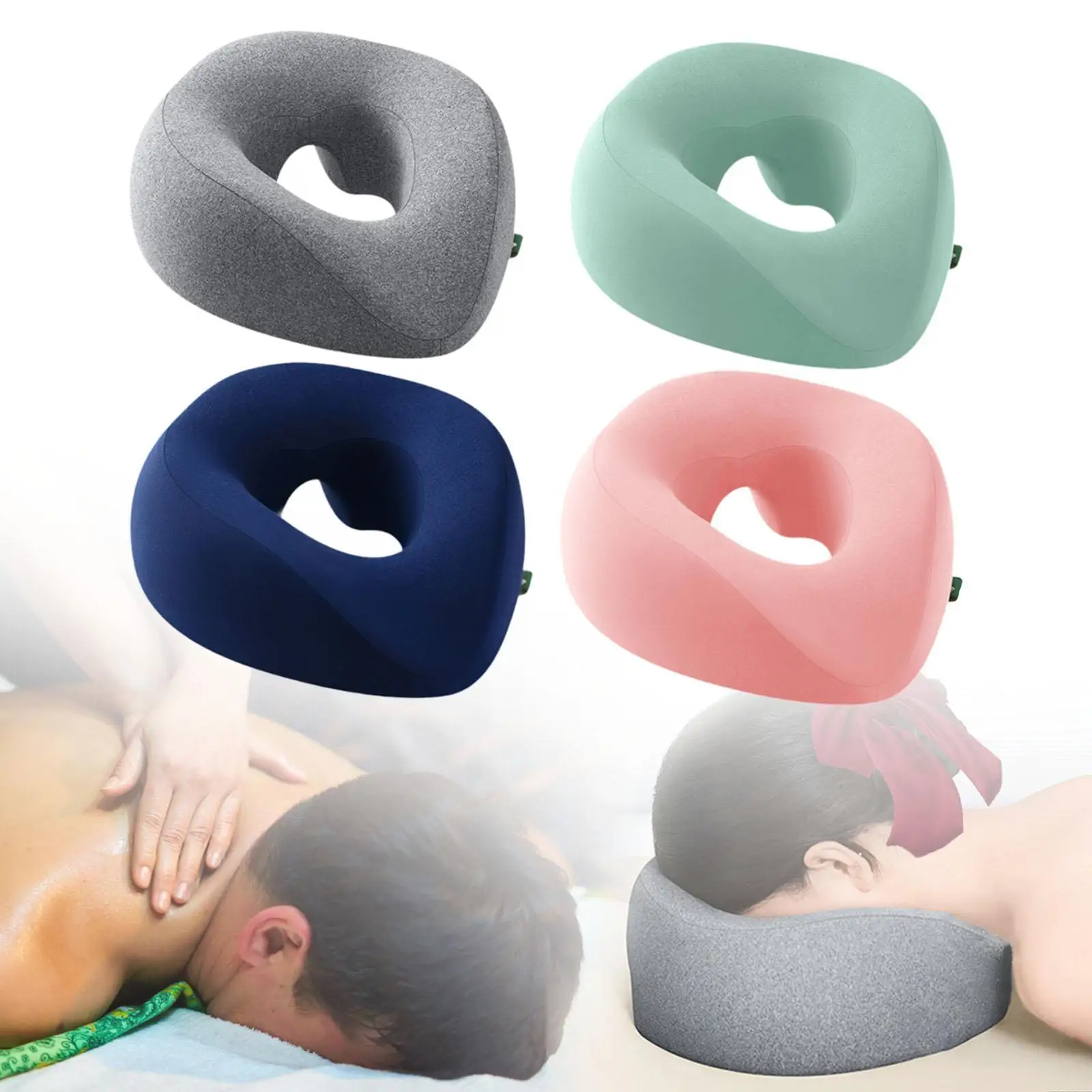 SPA Massage Pillow Anti Slip Universal Memory Foam Table Neck Head Cushion Home Massage Headrest for Friends Mom Dad Women Plane