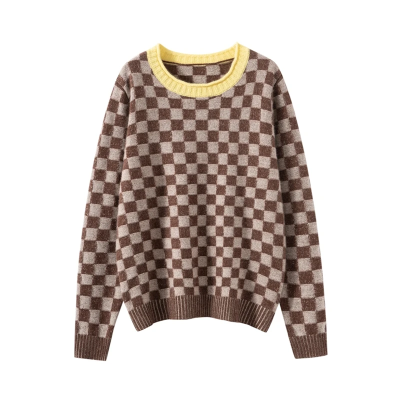 

Female O-Neck Fashion Basic Sweater Autumn And Winter Comfy Soft Pullover Shiny Cashmere Knitwear Korean Fashion Clothing