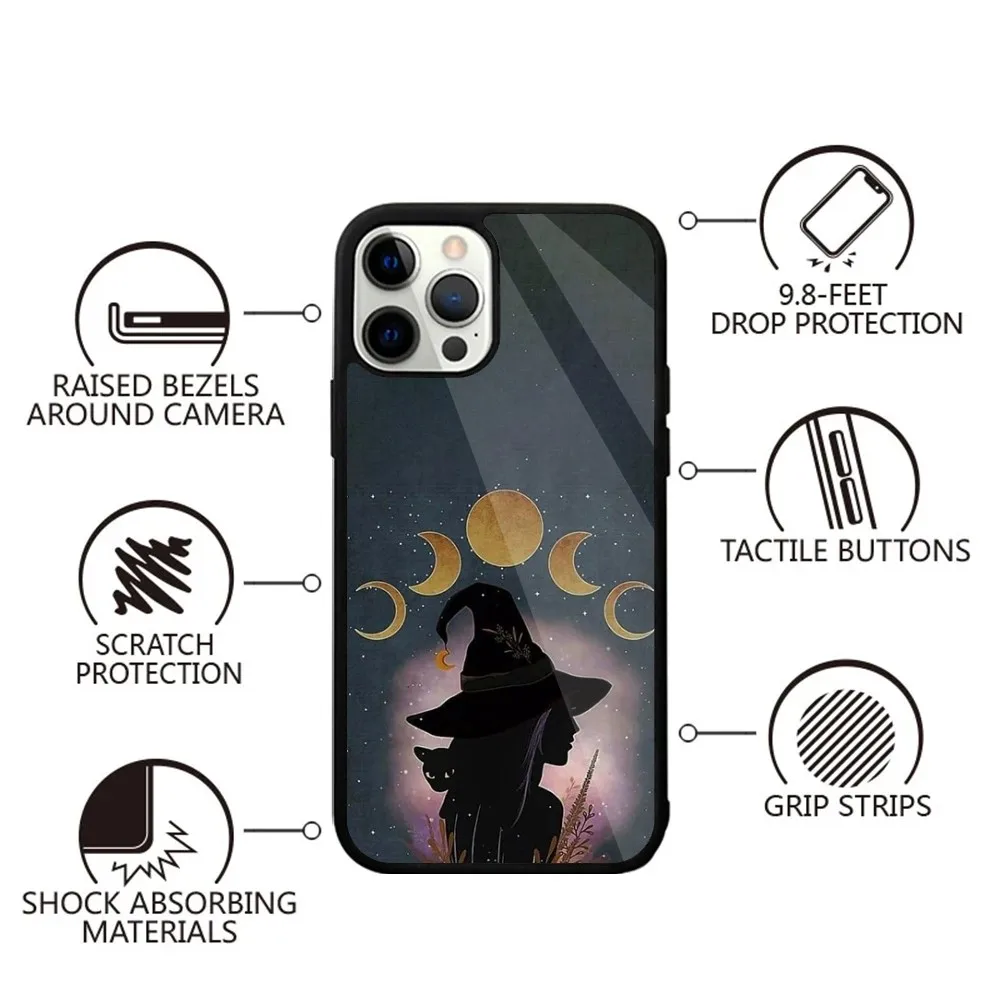 Funda de teléfono Witches Moon Tarot Mystery Totem para iPhone 15,14,13,12,11,Plus,Pro,Max Mini Magsafe carga inalámbrica magnética