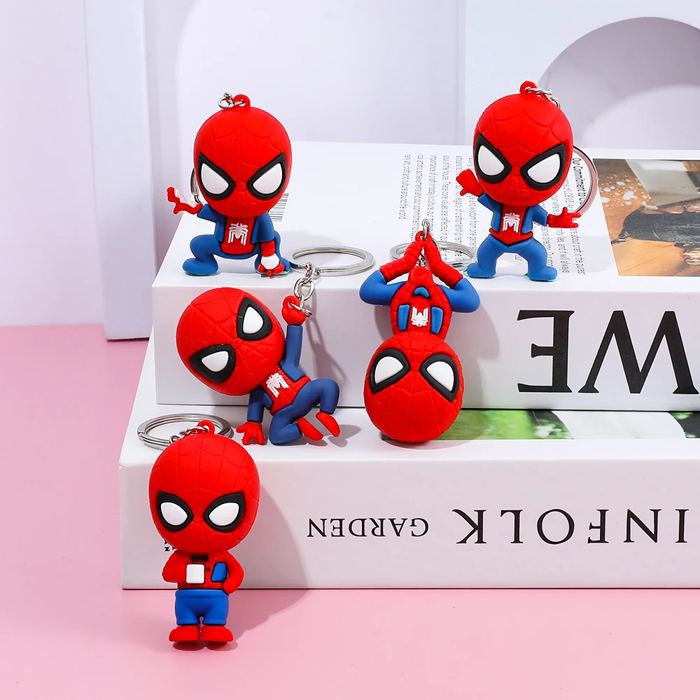 

5PCS Spider-Man Keychain Toys for Kids - Marvel Superhero Action Figure Keyrings Children Gift (Peter Parker Style)