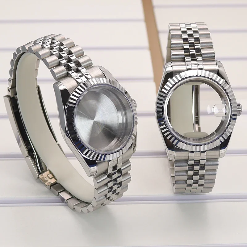 36mm 40mm Luxury Men's Watch Case Strap Parts Sapphire Glass For Datejust Seiko Nh35 Nh36 Nh34/38 Miyota8215 Movement 28.5mmDial