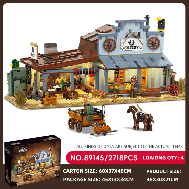 89145 نموذج معماري زخرفة مشهد الشارع ، ألعاب مكعبات بناء متجر الحداد المجمعة بنفسك ، هدية عيد ميلاد للأطفال #1