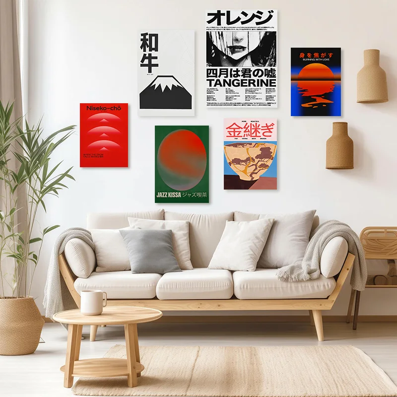 Retro Okinawa Travel Posters Plants Fruit Wall Art Canvas Prints Decorative Painting Wall Decor for Home Bedroom Living Room