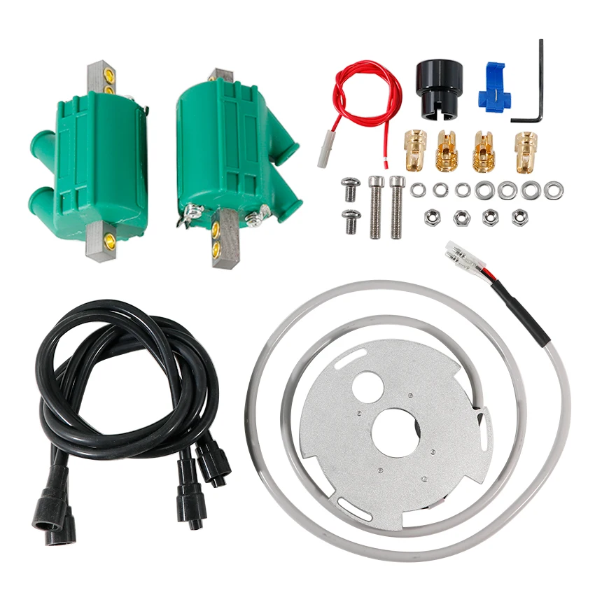 Motorcycle Dual Fire Ignition Coil Sensor Assembly Kit Fit for Kawasaki  KZ650 B1 B2 B3 B2A D1 D2 D1A SR CSR C1-C3 LTD KZ1000 B4