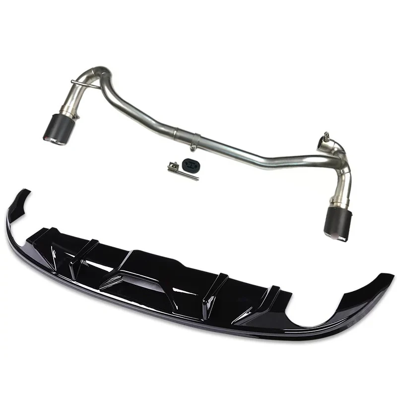 High-quality ABS Car Rear Lip Band Tail End Exhaust Pipe Tail Throat Durable Rear Diffuser Decoration For MAZDA3 AXELA 2014-2019