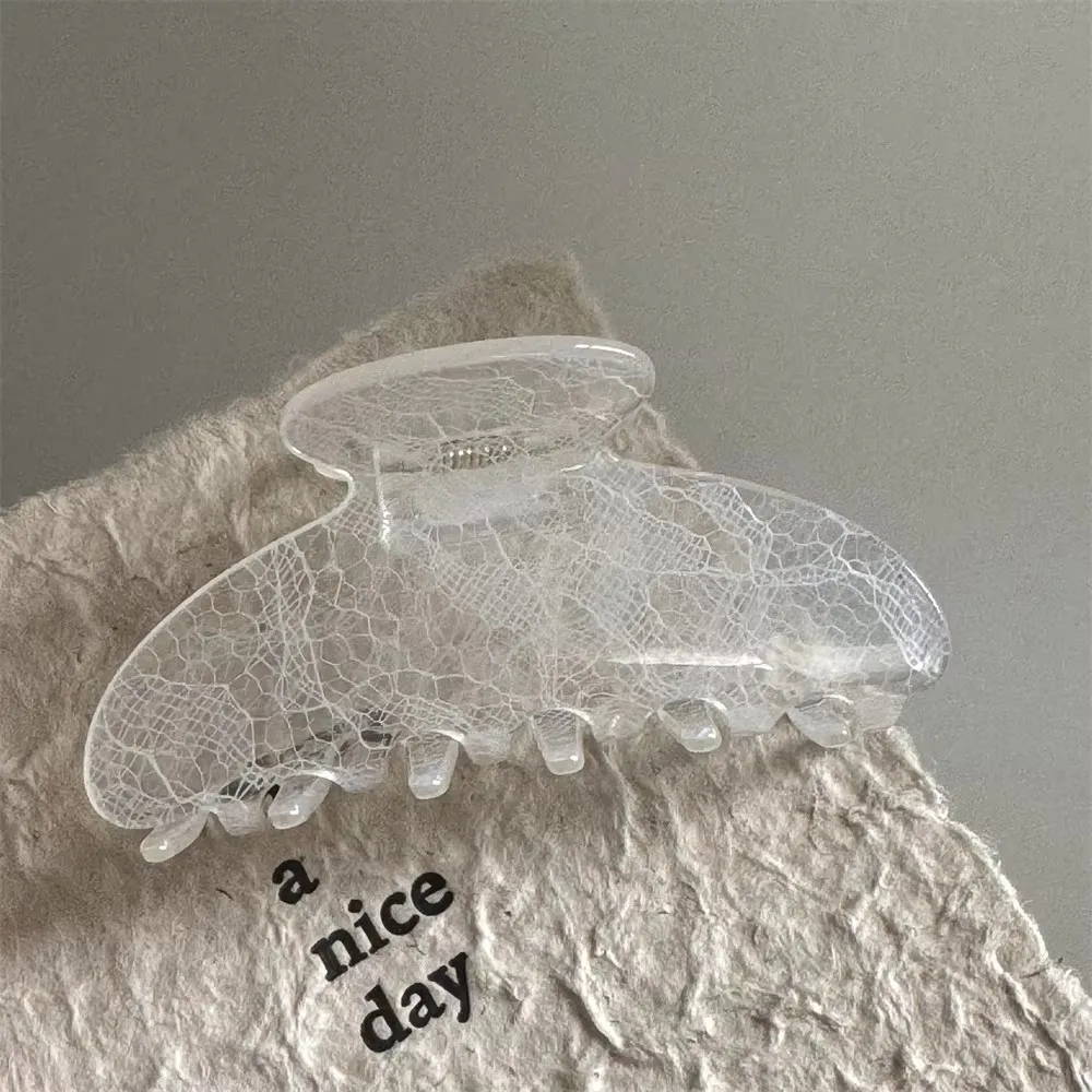 Koreanische Damen-Haarspange mit Spitzenmuster, Haarklammer im Haifisch-Design, Mädchen-Mode-Haarspangen, Kopfschmuck, Haar-Accessoire für den Alltag – Detail 6