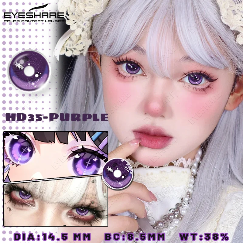 EYESHARE Anime-Zubehör Augenlinsen 1 Paar Cosplay Farbige Kontaktlinsen für Augen Verrücktes Halloween-Make-up Farbige Augenlinsen – Detail 23