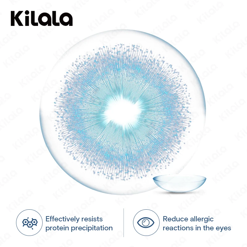 KILALA Contact Lenses Set 2Pcs 6 Months Lens for Myopia Vision Diopter Correction With Degree -1 to-10 Suitable for Dry Eyes