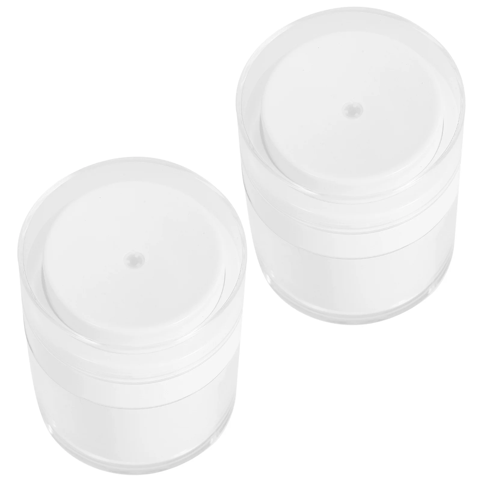 

2Pcs Airless Pump Jar Sturdy Reusable Lotion Dispenser Bottle Portable Travel Toiletry Container for Cream Serum Essential Oils