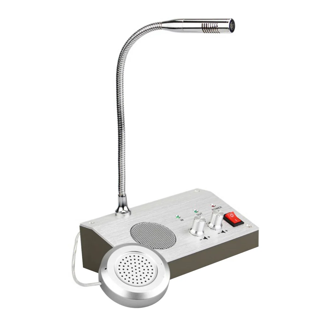 Intercomunicador de voz bidireccional para altavoz de ventana de banco comunicación de Audio bidireccional volumen ajustable sin ruido Metal